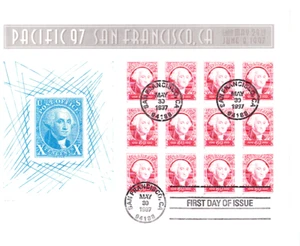 USPS Pacific 97 Souvenir Sheet of 12 #3140 George Washington FDC 1997 - Picture 1 of 10