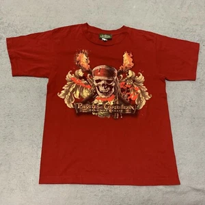 Pirates Of The Caribbean T-Shirt Disney Youth Boys Large Red Dead Man's Chest - Picture 1 of 9