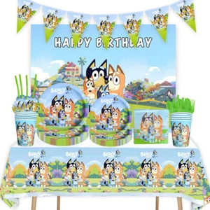 Bluey Birthday Party Tableware Decoration Set Plate Cup Napkin Straws - Picture 1 of 58
