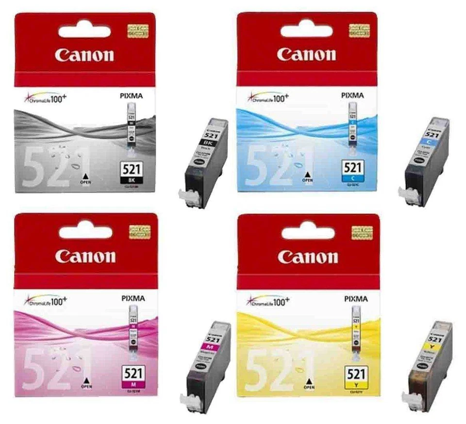 Canon CLI-521 CLI521 Genuine inkjet - Black, Cyan, Magenta, Gray or Yellow - Image 1 of 1