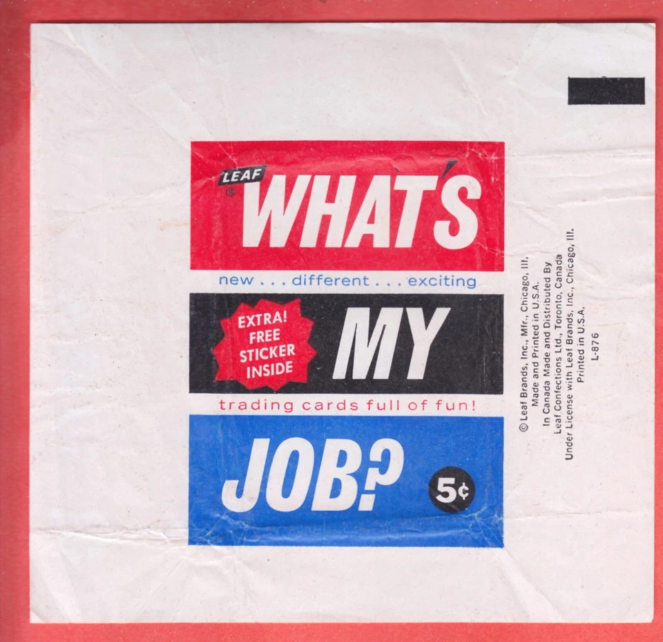 1965   LEAF    WHAT'S MY JOB   5 Cent   WAX  WRAPPER    NM - Image 1 of 1