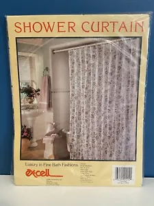 NEW Excell Home Fashions Shower Curtain Pink & White Floral VTG 70"x72" Chateau - Picture 1 of 11