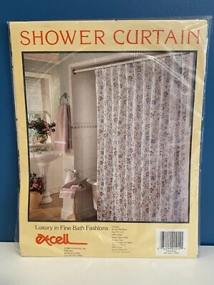 NEW Excell Home Fashions Shower Curtain Pink & White Floral VTG 70"x72" Chateau - Image 1 of 4
