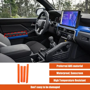 ABS Naranja Interior Puerta Apoyabrazos Accesorios Laterales Borde Para Toyota Tacoma 2024-25 - Imagen 1 de 10
