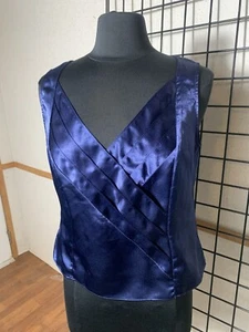 Julian Taylor New York Sleeveless V-Neck Formal Silk-look Top Size 14P - Picture 1 of 7