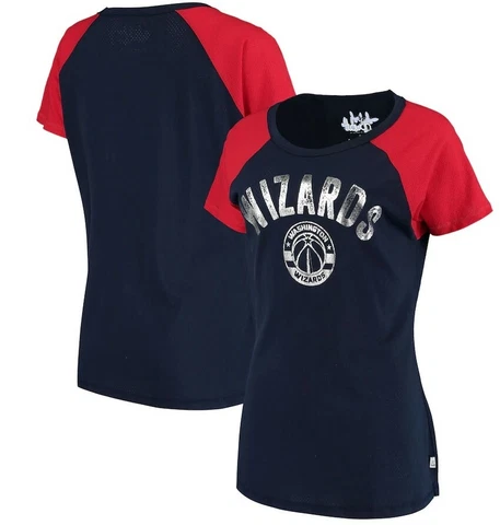 Washington Wizards Touch by Alyssa Milano Wanna Win Glitter Raglan Navy T-Shirt Cover