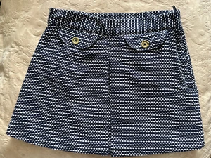 New Cute Janie And Jack Blue/White Tweed Lined Adjustable Waist ~Zipper~Size 5 - Picture 1 of 10