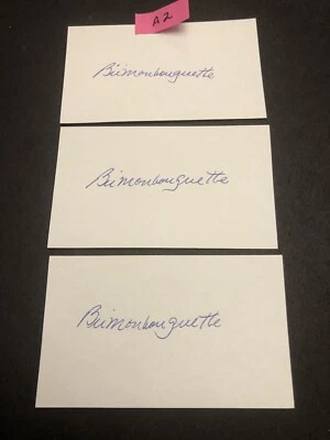 (Lot of 3) Bill Monbouquette Red Sox Signed Index 3x5 Autographed Card Lot A2 - Image 1 of 2