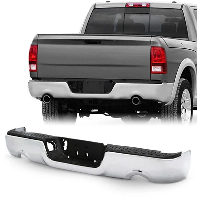For 2009-2018 Dodge Ram 1500 2500 3500 Chrome Steel Rear Step Bumper Assembly Foto 1 de 4