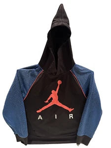 Childs Michael AIR JORDAN Jump Flight Black Blue Hooded Sweat Shirt Size M 10-12 - Picture 1 of 10