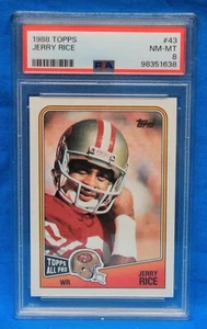 1988 TOPPS # 43 Jerry Rice PSA 8 NM-MT # 98351638  SAN FRANCISCO 49ers !!! - Picture 1 of 2