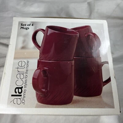 Juego de 4 tazas granate ~ aLacarte JC Penney Home Foto 1 de 4