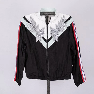 Victoria's Secret PINK Women's Full Zip Windbreaker Track Jacket Sequins SZ M/L - Image 1 of 4