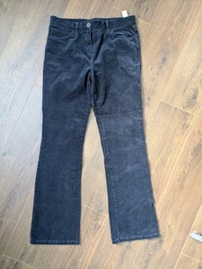 M&S Collection Bootleg Blue Needle Cord Trousers Jeans Size 12L Tall Vgc - Picture 1 of 7