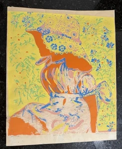 SHARON BOHM LEVY LITHOGRAPHY GIRL IN BONETT - Picture 1 of 11