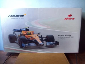 1/18 SPARK 18S585 McLAREN MCL35M 3rd EMILIA ROMAGNE GP 2021 #4 LANDO NORRIS - Picture 1 of 6