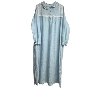 NOS NEU Dreamwear Dessous Damen 46 blau Nachthemd Nylonmischung USA Blumen - Bild 1 von 9