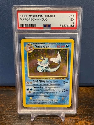 Vaporeon Pokemon Card - Jungle - 12/64 - PSA 5 - Image 1 of 2