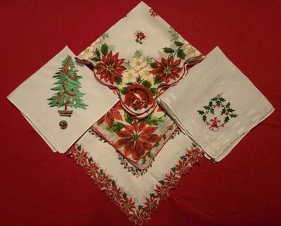 Mixed Lot Of Christmas Handkerchiefs Hankies - Image 1 of 4