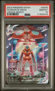 PSA 10 Deoxys VMAX GG45/GG70 - 2023 Pokemon SWSH Crown Zenith - Galarian Gallery - Picture 1 of 2