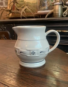Longaberger Pottery Pitcher Woven Traditions Heritage 6” Blue 4 Cups/32 Ounces - Picture 1 of 20