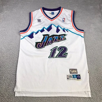 Camiseta deportiva Utah Jazz #12 John Stockton NBA Adidas Hardwood Classics 2XL +2 longitud Foto 1 de 4