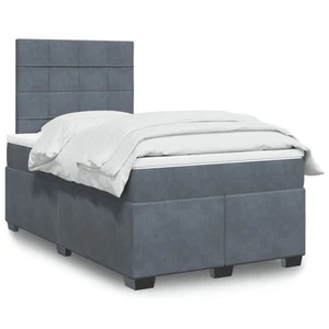 vidaXL Giroletto a Molle con Materasso Grigio Scuro 120x190 cm Velluto - Foto 1 di 11