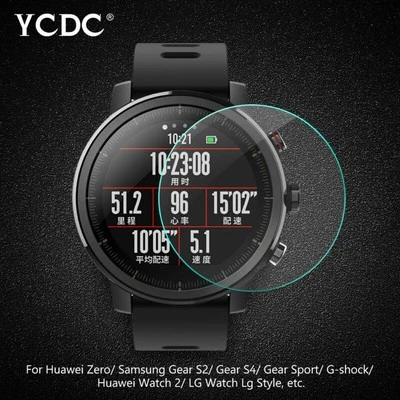 Protector 23-46mm Dia. Tempered Glass Screen 0.3mm Watch 2.5D For Garmin Samsung - Image 1 of 4