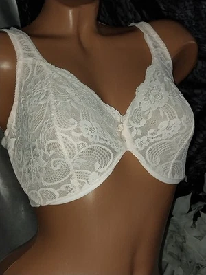 复古柔滑尼龙百合花 Minimizer 34DD/E 蕾丝雪纺衬里 UW BRA COUETTE — 第 1/4 张图片