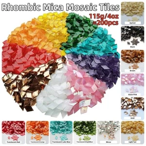 115 g/4 oz (aprox. 200 piezas) Azulejos de mosaico de mica rombica azulejo micáceo translúcido D - Imagen 1 de 58