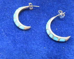 PENDIENTES DE ARO VINTAGE TURQUESA SUROESTE 1/2*****PRECIO ESPECIAL***** - Imagen 1 de 6