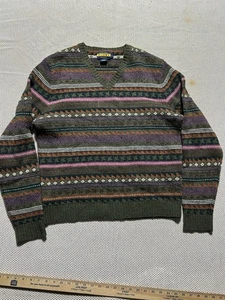 Ralph Lauren Rugby Large Sweater RRL Polo Army Crest VTG Size L Flawed Lambs W - Picture 1 of 7