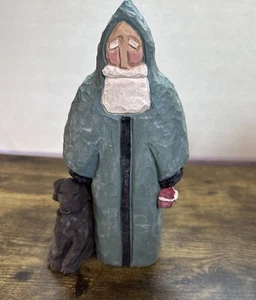 1993 Lancy Smith Volkskunst Weihnachtsmann schwarz Labrador Set #2460 Kanada Ryan - Bild 1 von 7