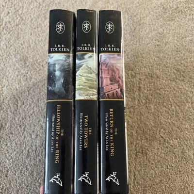 The Lord of The Rings JRR Tolkien - 2002 Hardback 3 Book Set - Alan Lee Illust.  Foto 1 de 4