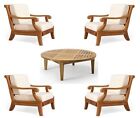 Giva Grade-a Teak Wood 5pc Outdoor Garden Patio Sofa Lounge Chair Coffee Tbl Set