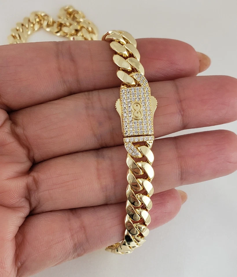Collar de cadena de eslabones cubanos enchapados en oro de 14K para hombre 24" Foto 1 de 3