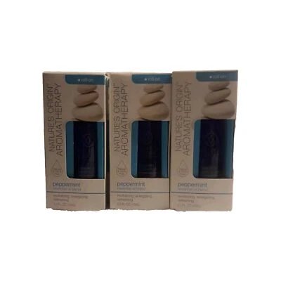 12 NATURE'S ORIGIN ROLL-ON AROMA THERAPY PEPPERMINT 0.5 FL.OZ, EACH. - Image 1 of 4