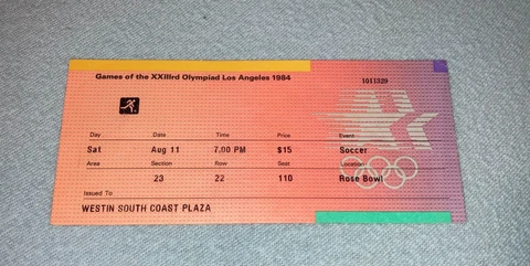 France - Brazil FINAL Football game vintage ticket Olympic games 1984 gold medal Cover