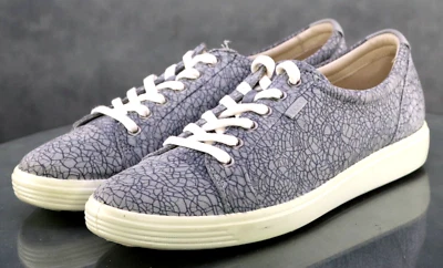 ECCO Soft 7 Tie $140 Women's Sneakers Shoes Size EU 42 US 11-11.5 Leather Gray - Image 1 of 4