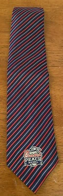CHICK-FIL-A Men's Tie Peach Bowl College Football Diagonal Stripe Silk - Image 1 of 4