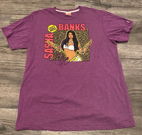 SASHA BANKS WWE Homage Tri-Blend Men's Shirt Purple Mercedes Mone Large Licensed Cover