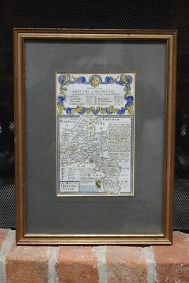 1720 Emanuel Bowen Oxfordshire Map Engraving 'The road from Bristol to Banbury' - Изображение 1 из 4