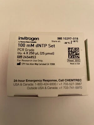 Invitrogen dNTP Set 100 mM 4x250ul PCR Grade dNTP mix 10297018 10297-018