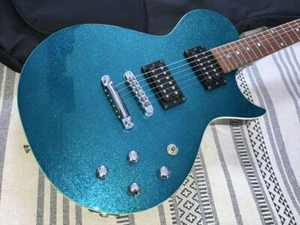 Burny LS-65 Blue Sparkle Les Paul type Electric Guitar W/Gig Bag Used Product - Picture 1 of 8