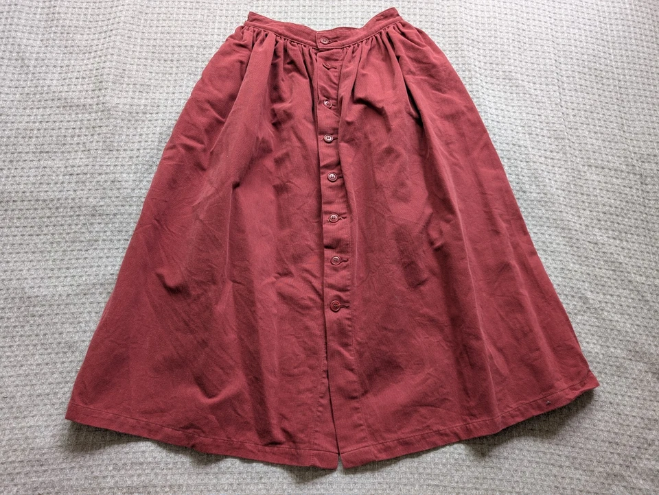 As Ever NYC Skirt Women 28 Red Terra Cotta Corduroy Button Front Pleated USA - Image 1 of 4