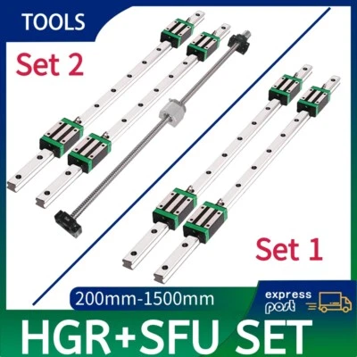 HGR15 HGR20 Linearführung+HGH20/15CA Gleitblock+SFU1605 Kugelumlaufspindel CNC - Bild 1 von 4
