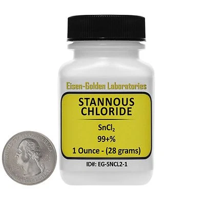 EISEN-GOLDEN LABORATORIES Stannous Chloride [SnCl2] 99+% ACS Grade Powder 1 Oz in a Space-Saver Bottle USA