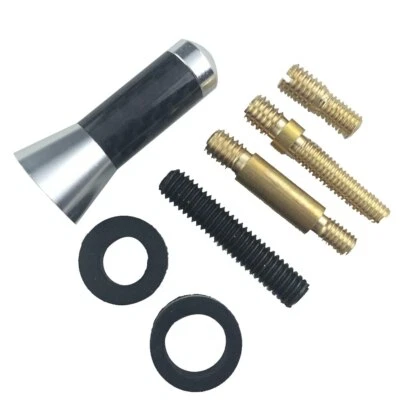 ANTENNA AUTO CORTA 3,5 CM MINI FIBRA CARBONIO SILVER RADIO TUNING UNIVERSALE - Immagine 1 di 4