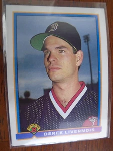 DEREK LIVERNOIS BOSTON RED SOX 1991 BOWMAN BASEBALL CARD #123 - Picture 1 of 1