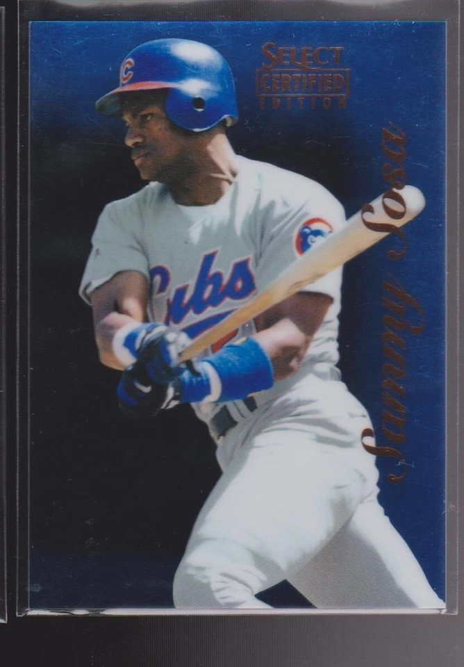 1996 年精选认证蓝色 PARALLEL #59 SAMMY SOSA 芝加哥立方体粗糙 SP 1/180 — 第 1/1 张图片